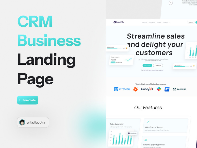 CRM for business landing page