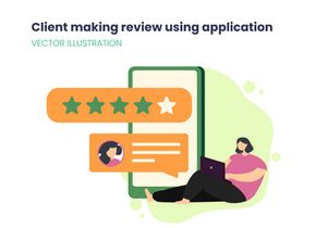 Client making review using application