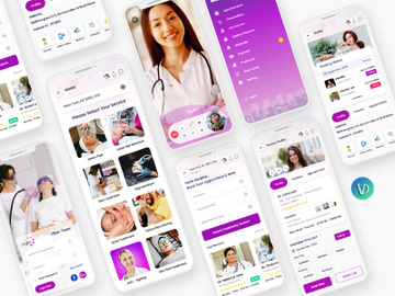 Skin Care Clinic with Online Doctor Consultation Mobile App UI Kit preview picture