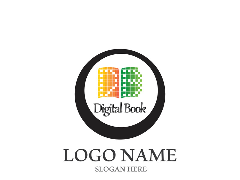 Digital book logo technology vector icon design