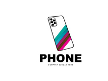 Smartphone Logo, Communication Electronics Vector, Modern Phone Design, For Company Brand Symbol