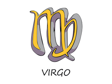 Virgo zodiac sign flat cartoon vector illustration preview picture