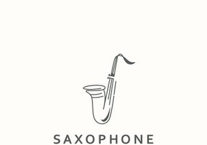 Saxophone music logo design simple modern and minimalist illustration