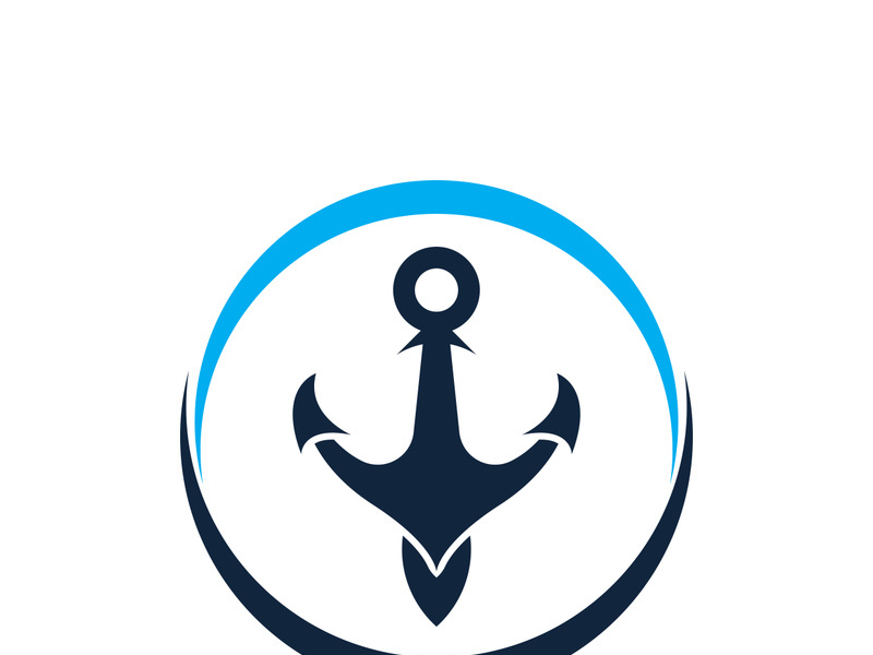 Anchor logo icon boat ship marine navy design vector