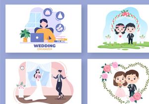 12 Wedding Organizer Cartoon Illustration