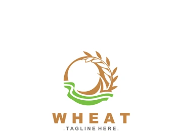 Wheat logo concept, agriculture nature wheat grain logo template preview picture
