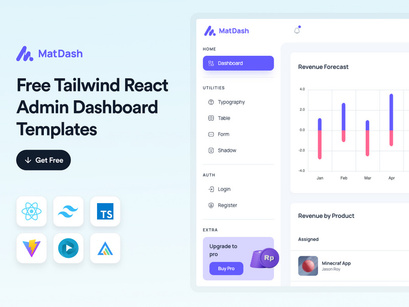 Matdash Free Tailwind React Admin Dashboard Template