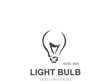 Light bulb creative lamp logo icon and business design bulb digital technology smart idea preview picture