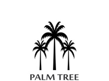 Palm tree summer logo design with creative ideas.