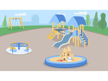 Empty playground flat color vector illustration preview picture