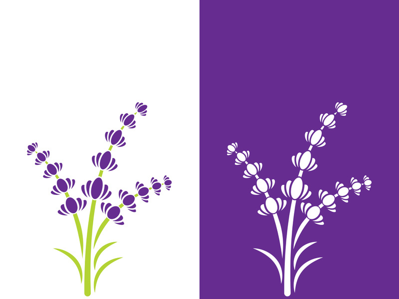 Fresh lavender flower logo vector flat design