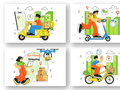 10 Eco Friendly Shipping Service Illustration