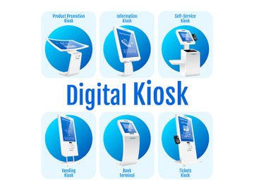 Digital kiosk vector infographic template preview picture