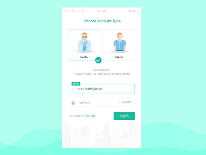 Login Form and Illustration