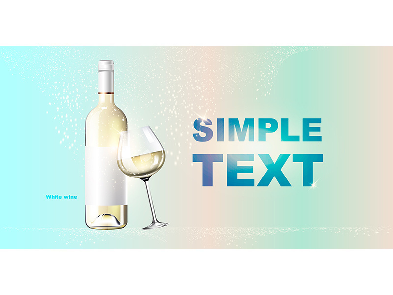 Light golden wine realistic vector product ads banner template