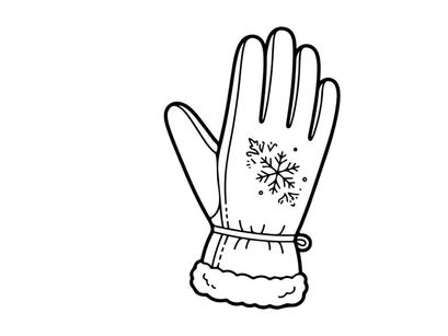 Hand-drawn winter glove with snowflake pattern for festive holiday celebrations and gifts