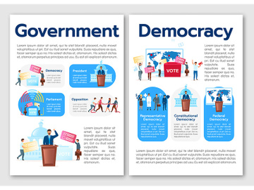 Political system metaphor brochure template preview picture