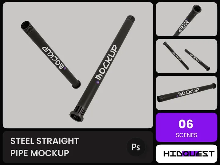 Steel Straight Pipe Mockup