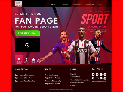 Sports Landing Page Website
