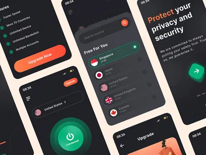 Hivi VPN Mobile UI Kit