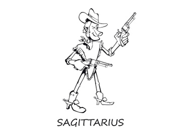 Sagittarius zodiac sign man outline cartoon vector illustration preview picture