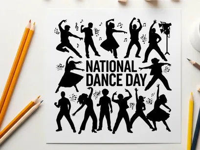 Vetores de Silhuetas Diversas para o Dia Nacional da Dança