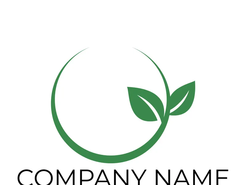 Green leaf logo design vector illustration