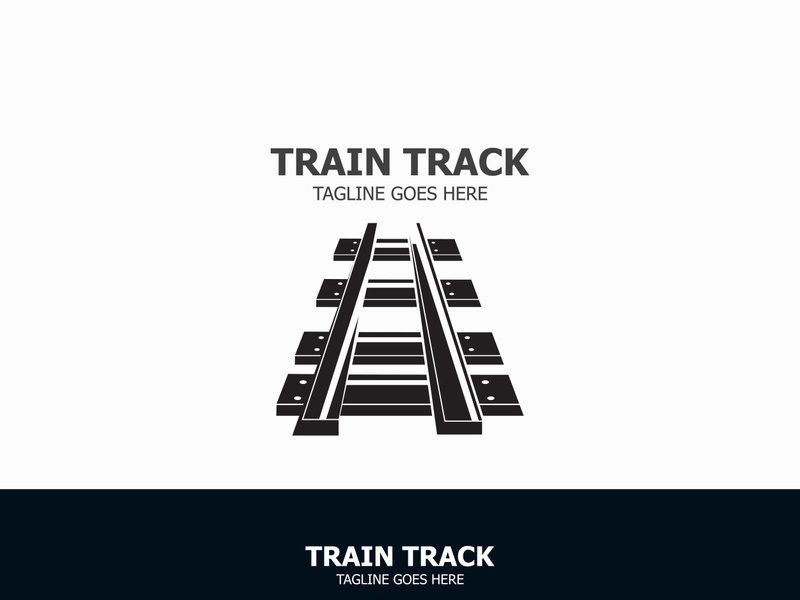 Train Track logo image design railway transportation template icon