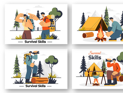 9 Survival Skills Camping Illustration