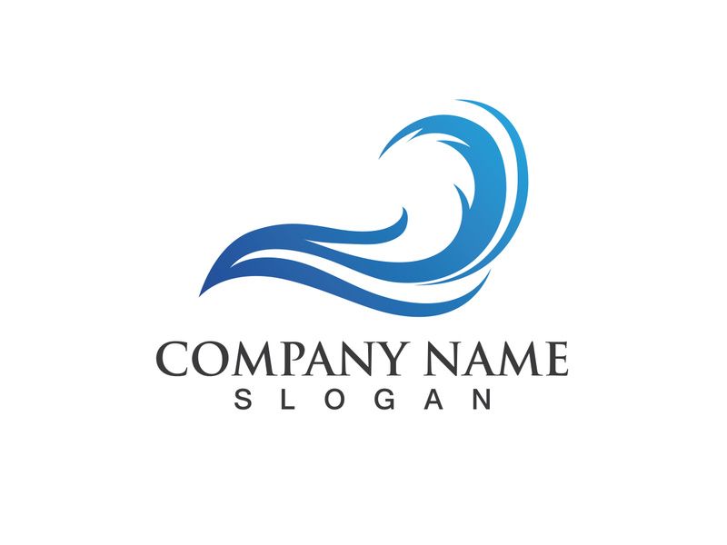 water wave logo design template