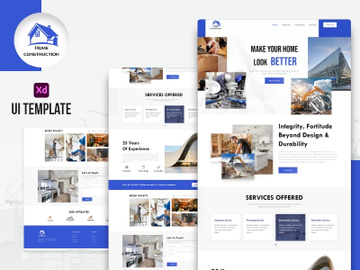 Home Construction Template - UI Adobe XD preview picture
