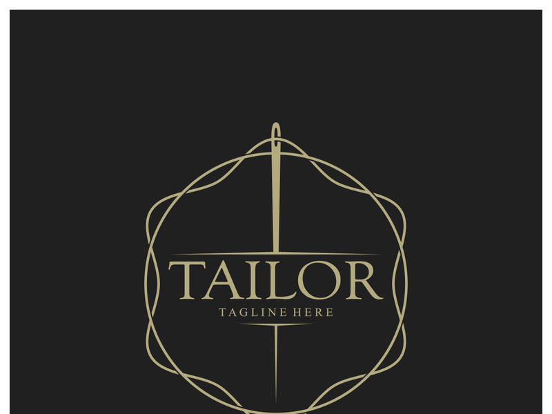 tailor logo icon illustration template combination of buttons for clothes, thread and sewing machine, for clothing product design, convection companies, fashion in vector form