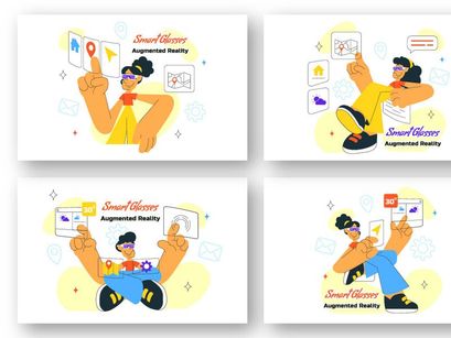 10 Smart Glasses Augmented Reality Illustration
