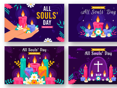 12 All Souls Day Vector Illustration