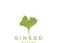 Ginkgo leaf biloba logo nature. Healthy ingredient that is used in medicine for disease treatment with line art style design