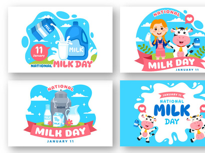 12 National Milk Day Illustration