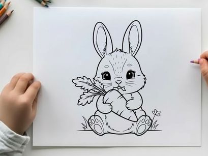 Cute baby rabbit with wings vector illustration