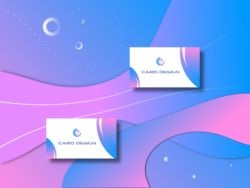 blue and pink sky card mock-up