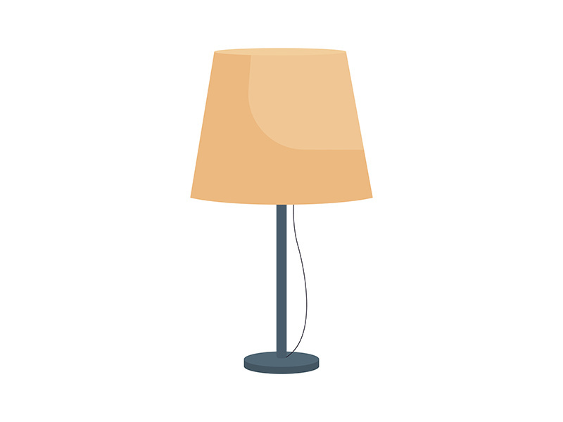 Desk lamp with lampshade semi flat color vector object