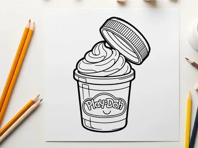 Play-Doh whipped cream cup vector illustration flat design