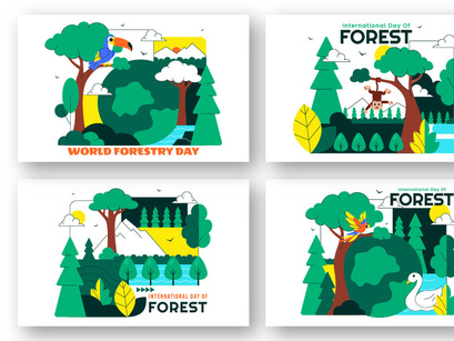 10 World Forestry Day Illustration