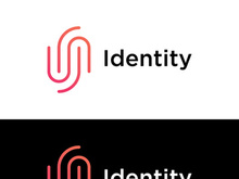 Modern human fingerprint logotype. Fingerprint for identity, business card, technology, digital.