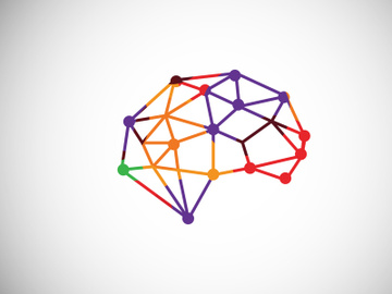 Modern low poly style brain logo design, Geometric and triangle brain logo icon sign symbol. preview picture