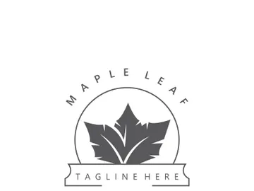 Maple leaf logo design vintage style graphic illustration preview picture