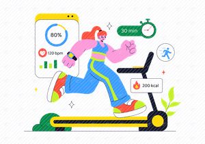 10 Fitness App Vector Illustration