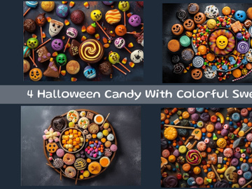 Halloween Candy With Colorful Sweets preview picture