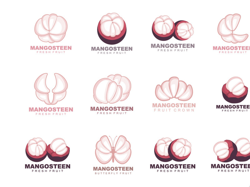 Mangosteen Logo, Mangosteen Flesh Illustration