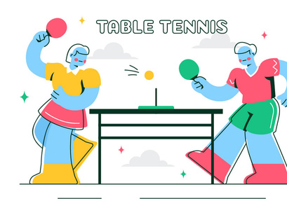 10 Table Tennis Sports Illustration