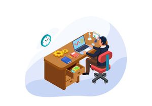 Set of Isometric Time Management Illustration