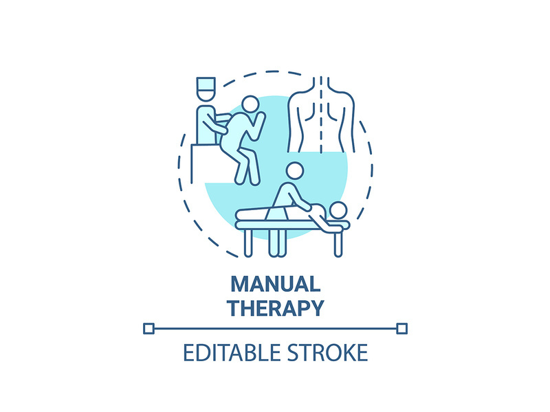 Manual therapy blue concept icon
